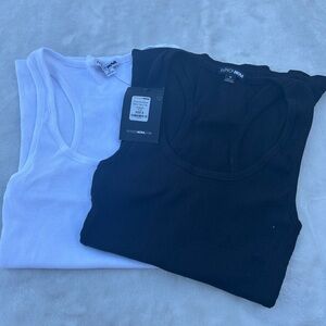 Fashion Nova Women's Black and White Tank Tops